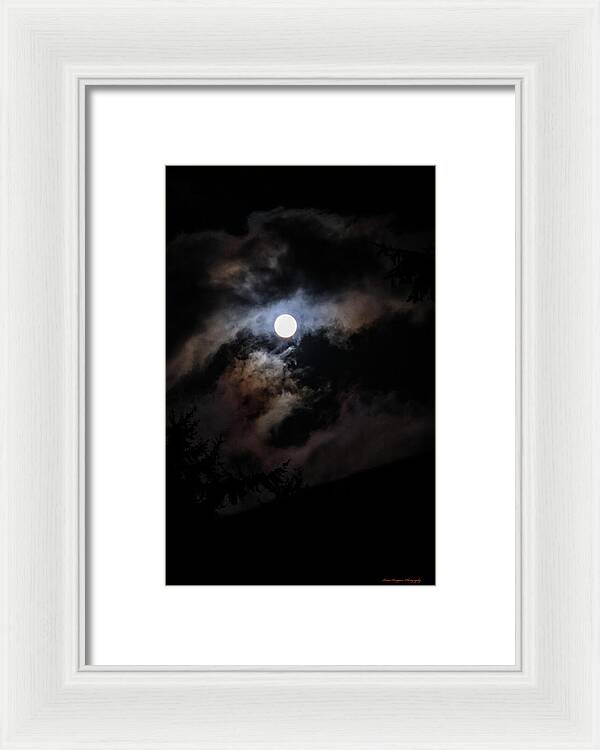 Clouds around the moon - Framed Print