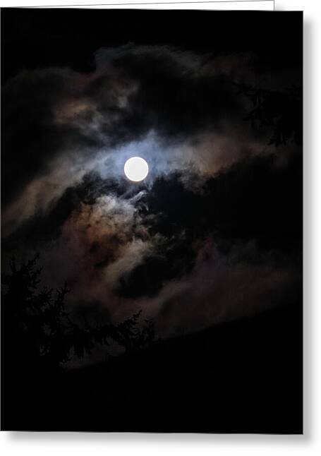 Clouds around the moon - Greeting Card