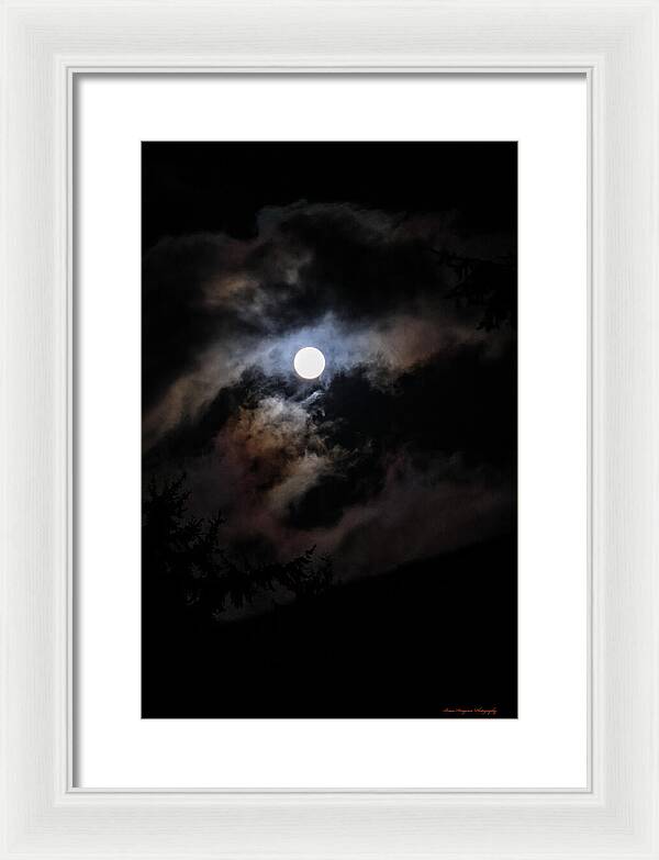 Clouds around the moon - Framed Print