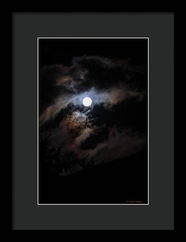 Clouds around the moon - Framed Print