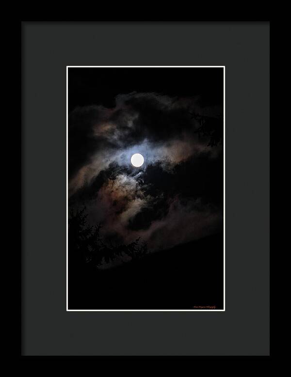 Clouds around the moon - Framed Print
