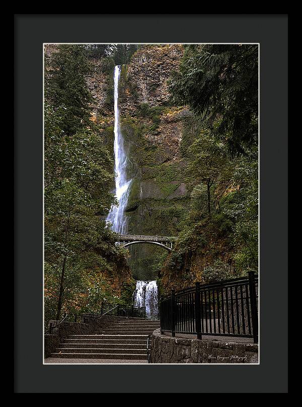 Different  view Multnomah Falls - Framed Print