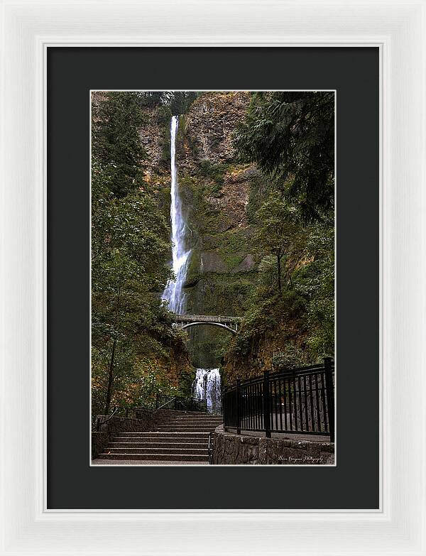 Different  view Multnomah Falls - Framed Print