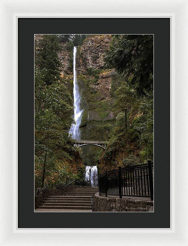 Different  view Multnomah Falls - Framed Print