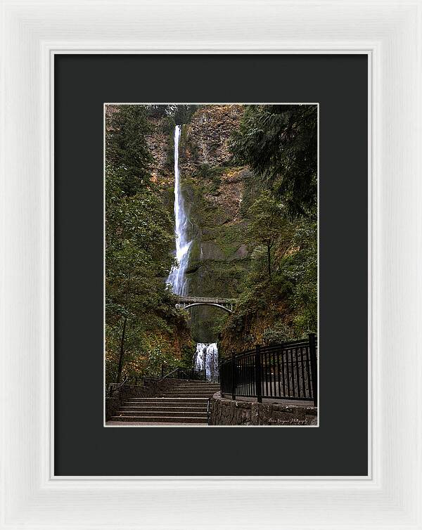 Different  view Multnomah Falls - Framed Print