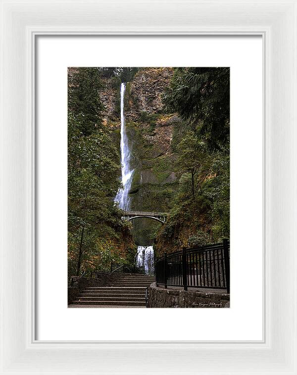 Different  view Multnomah Falls - Framed Print