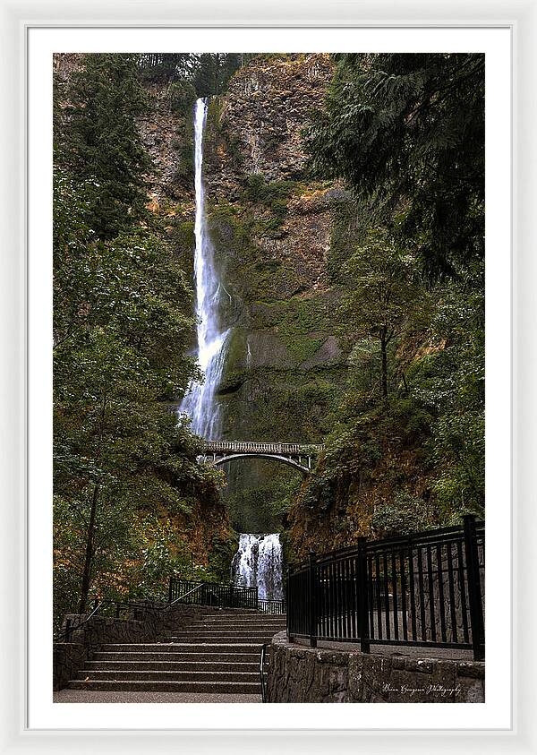 Different  view Multnomah Falls - Framed Print