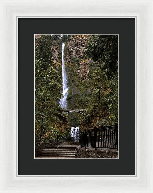 Different  view Multnomah Falls - Framed Print