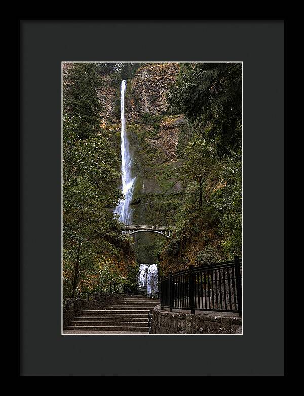 Different  view Multnomah Falls - Framed Print