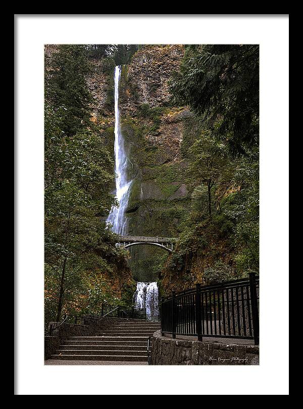 Different  view Multnomah Falls - Framed Print