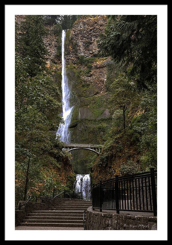 Different  view Multnomah Falls - Framed Print