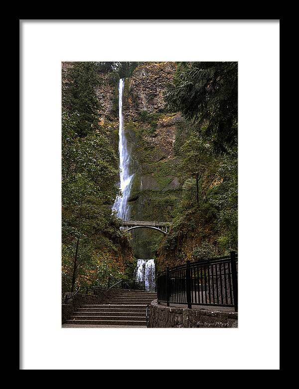 Different  view Multnomah Falls - Framed Print