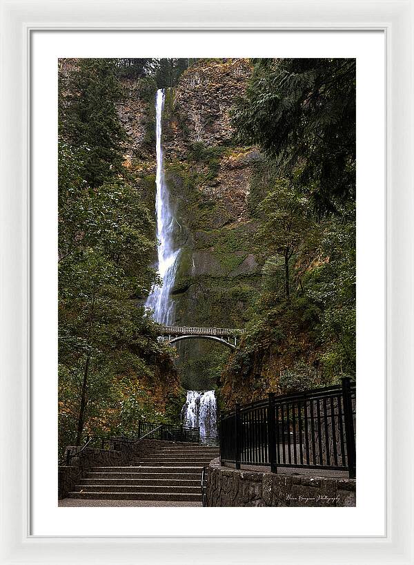 Different  view Multnomah Falls - Framed Print