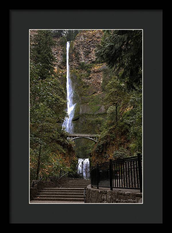 Different  view Multnomah Falls - Framed Print