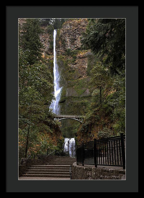 Different  view Multnomah Falls - Framed Print