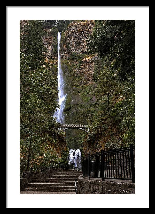 Different  view Multnomah Falls - Framed Print