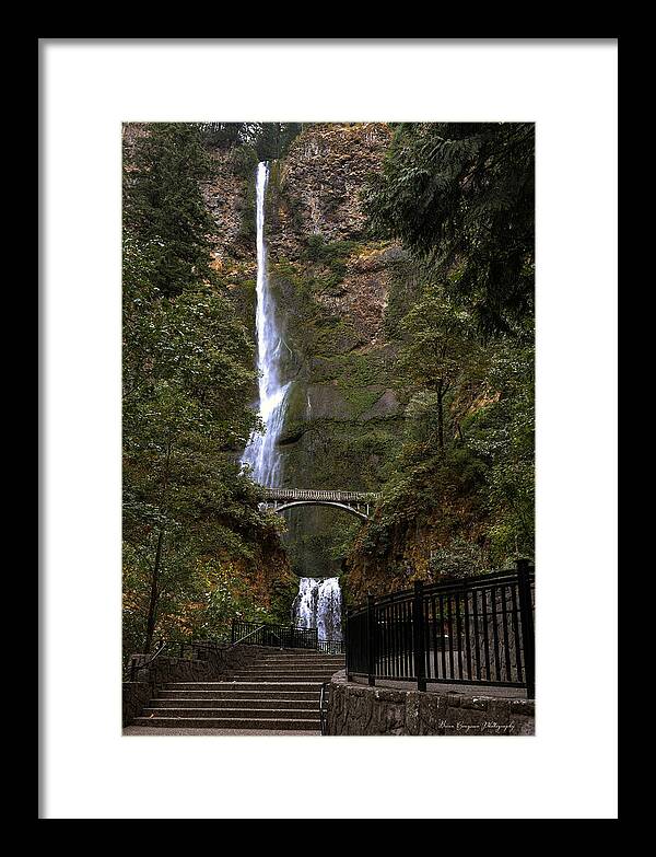 Different  view Multnomah Falls - Framed Print