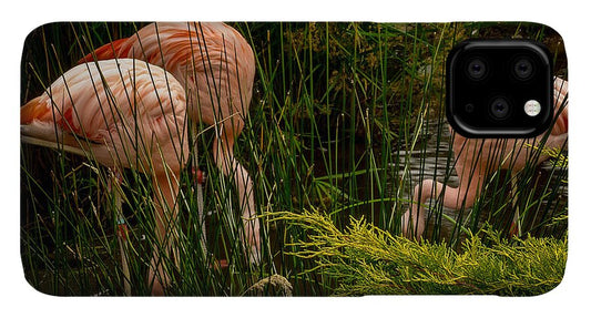 Flamingos drinking - Phone Case
