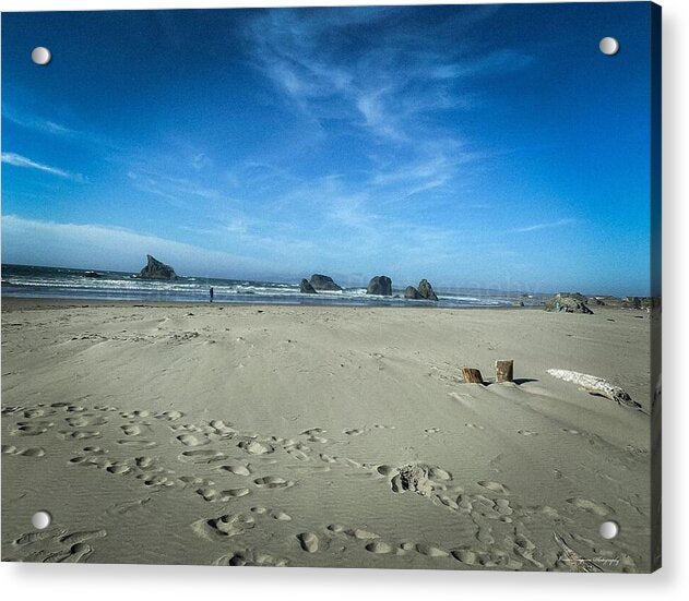 Foot prints in the sand - Acrylic Print