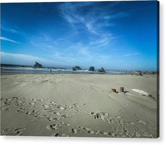 Foot prints in the sand - Acrylic Print