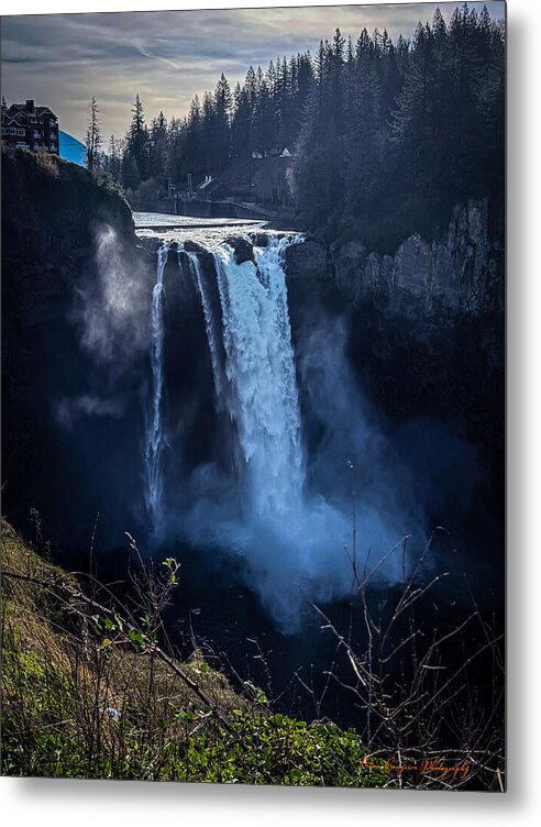 Majestic Waterfall at Dusk - Metal Print