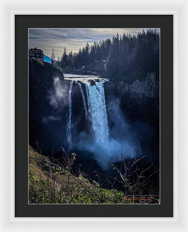 Majestic Waterfall at Dusk - Framed Print