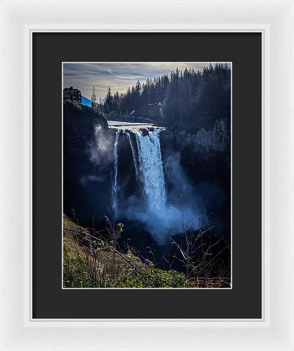 Majestic Waterfall at Dusk - Framed Print
