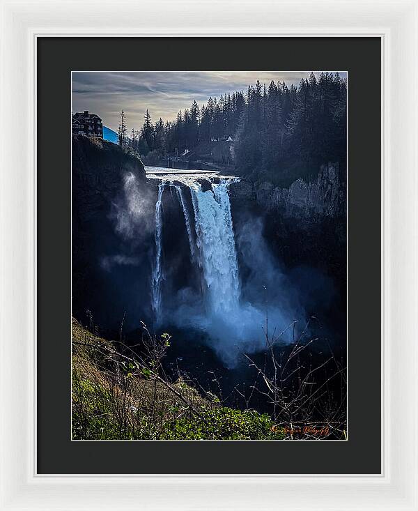 Majestic Waterfall at Dusk - Framed Print