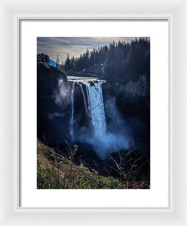 Majestic Waterfall at Dusk - Framed Print
