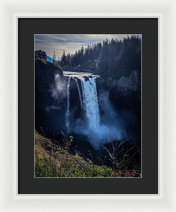 Majestic Waterfall at Dusk - Framed Print