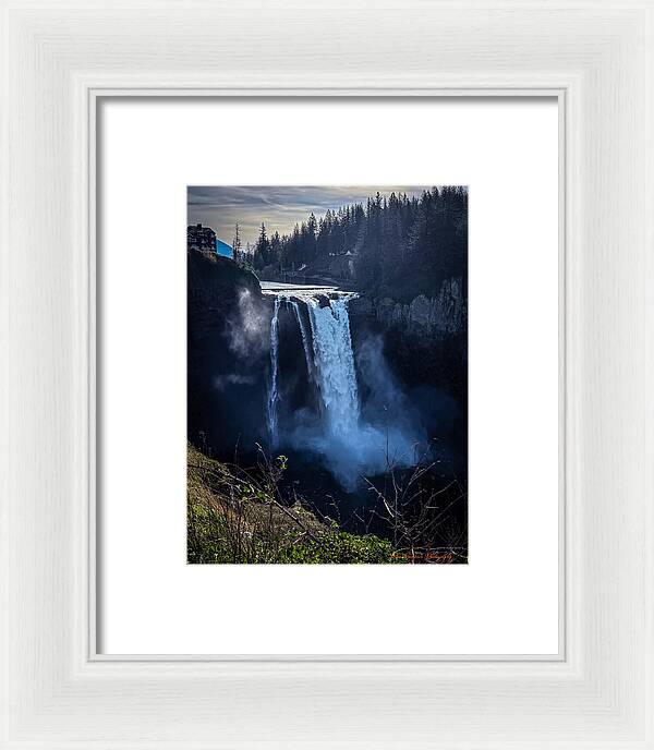 Majestic Waterfall at Dusk - Framed Print