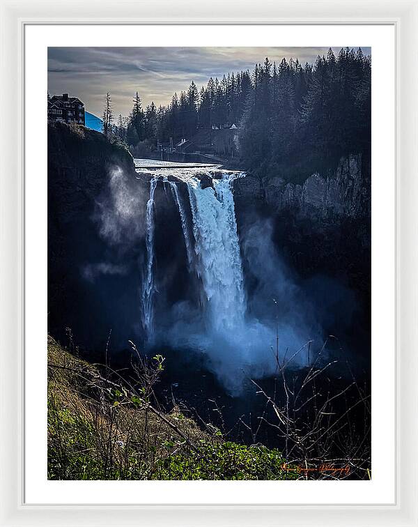 Majestic Waterfall at Dusk - Framed Print