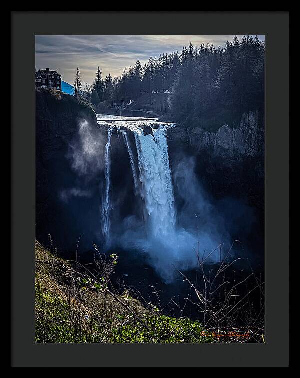 Majestic Waterfall at Dusk - Framed Print
