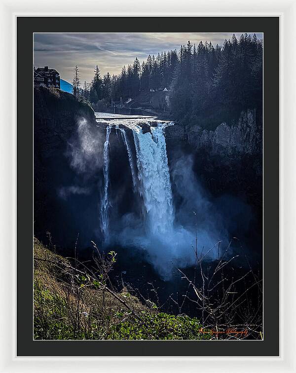 Majestic Waterfall at Dusk - Framed Print