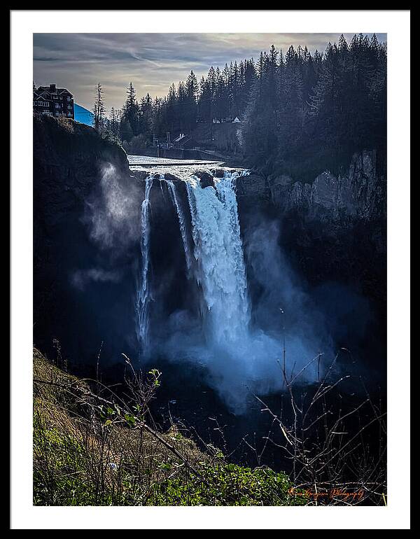Majestic Waterfall at Dusk - Framed Print