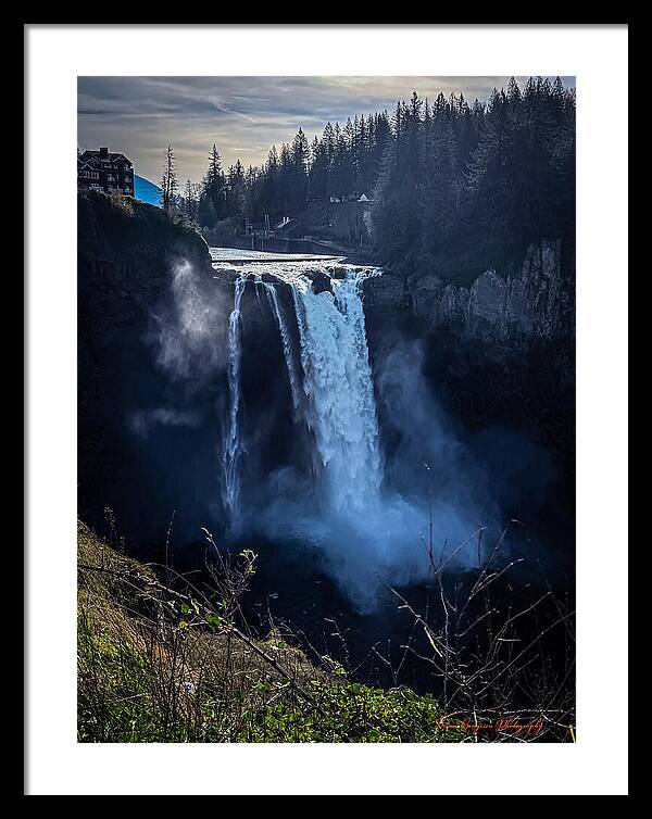 Majestic Waterfall at Dusk - Framed Print
