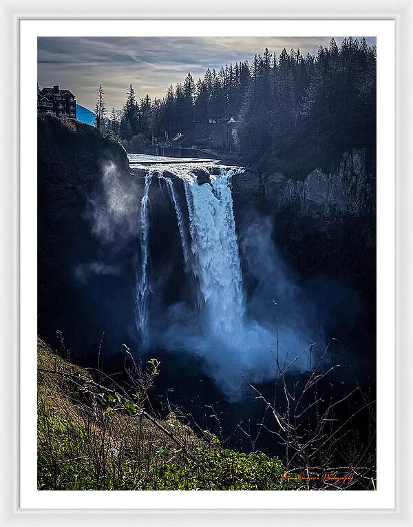 Majestic Waterfall at Dusk - Framed Print