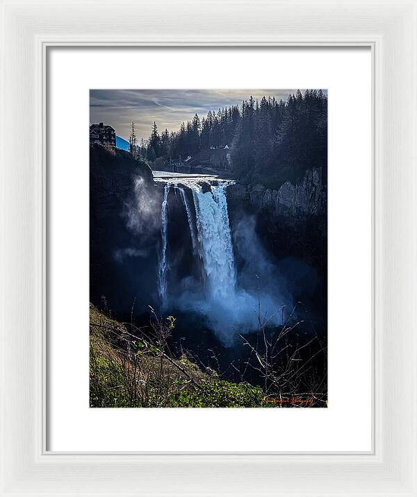 Majestic Waterfall at Dusk - Framed Print