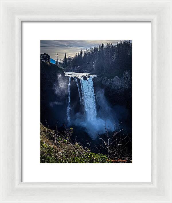 Majestic Waterfall at Dusk - Framed Print
