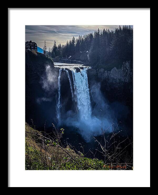 Majestic Waterfall at Dusk - Framed Print