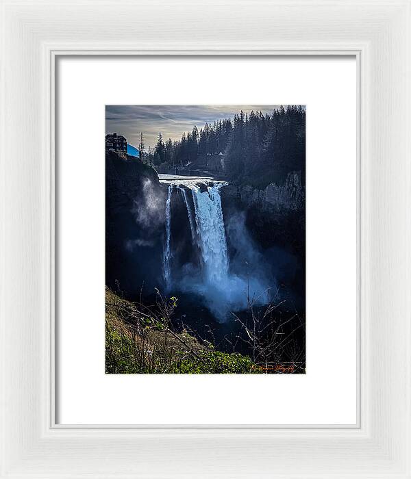 Majestic Waterfall at Dusk - Framed Print