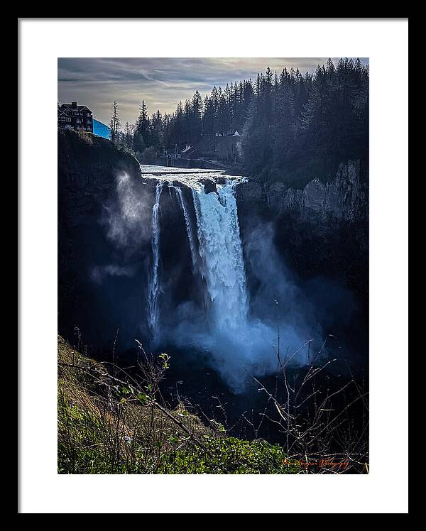 Majestic Waterfall at Dusk - Framed Print