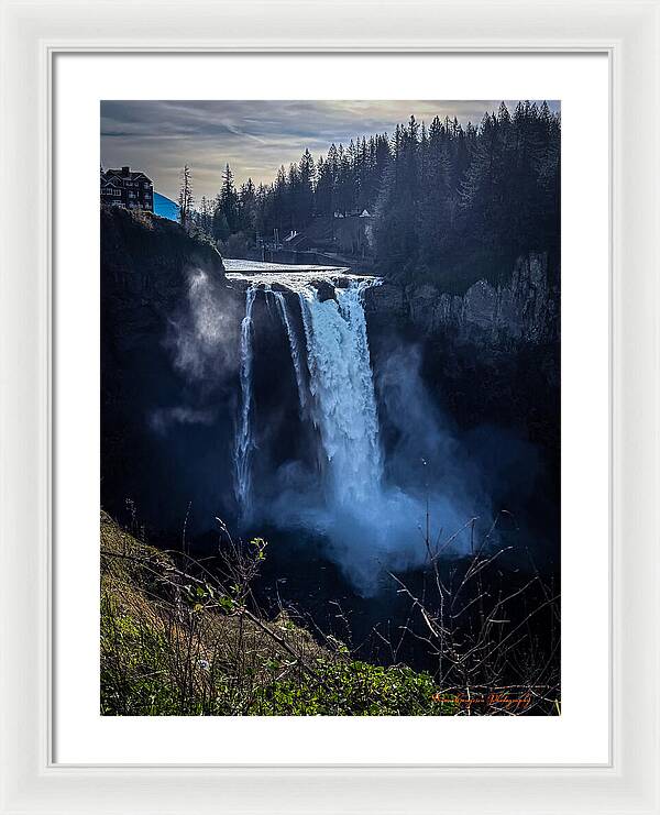 Majestic Waterfall at Dusk - Framed Print