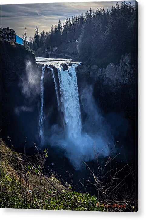Majestic Waterfall at Dusk - Acrylic Print
