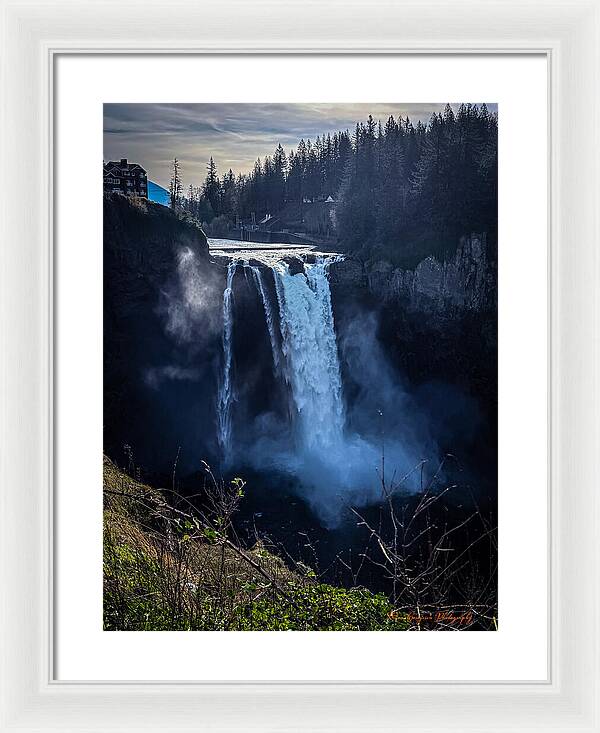 Majestic Waterfall at Dusk - Framed Print