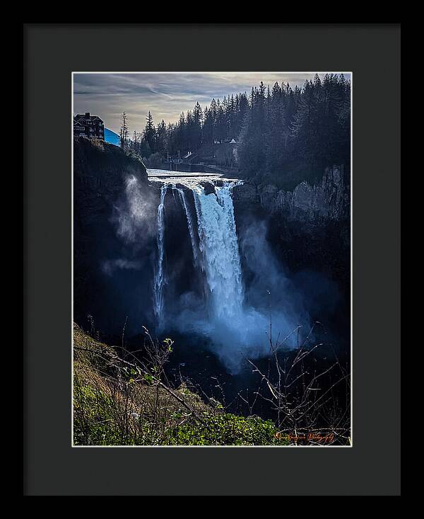 Majestic Waterfall at Dusk - Framed Print