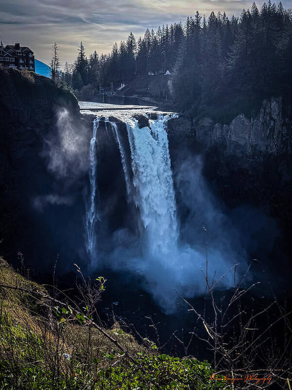 Majestic Waterfall at Dusk - Art Print