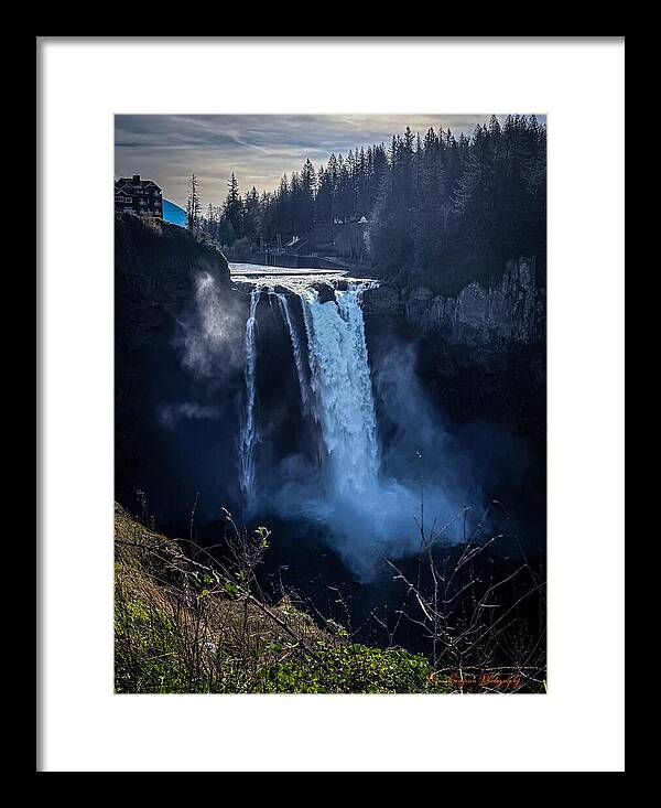 Majestic Waterfall at Dusk - Framed Print
