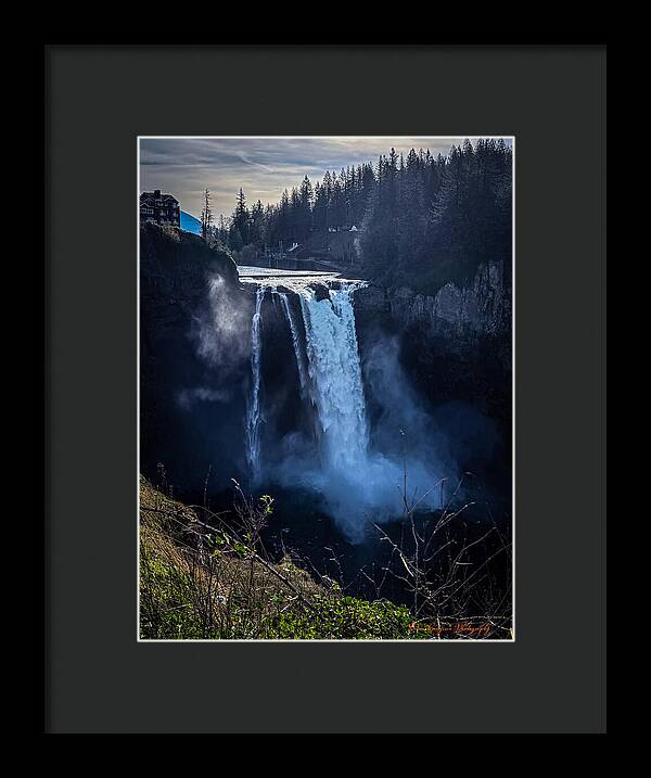 Majestic Waterfall at Dusk - Framed Print