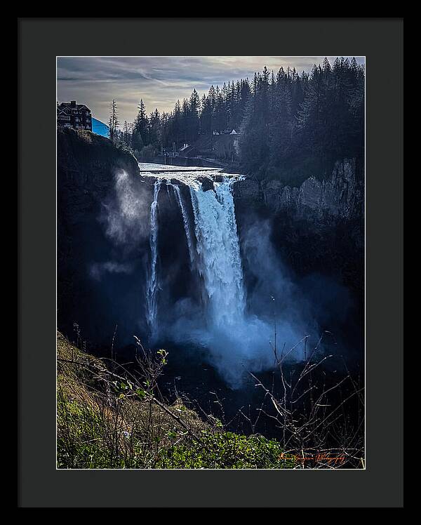 Majestic Waterfall at Dusk - Framed Print